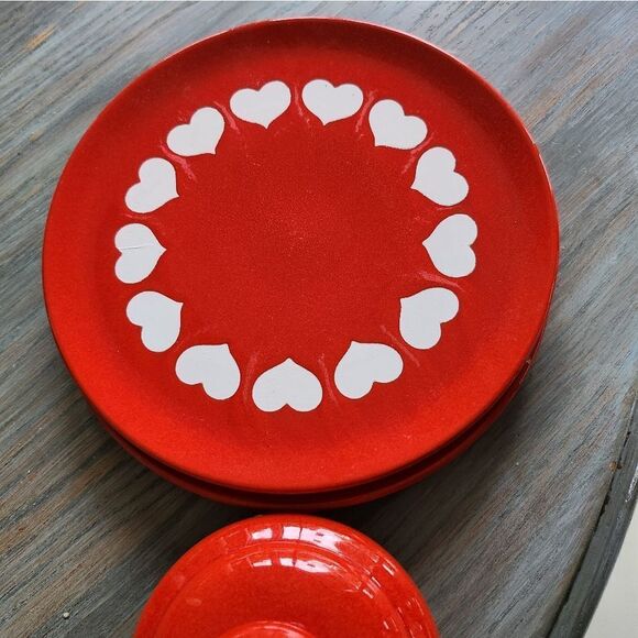 Vintage 1970s Waechtersbach West German Pottery Rare Red Heart Valentine - Picture 3 of 5